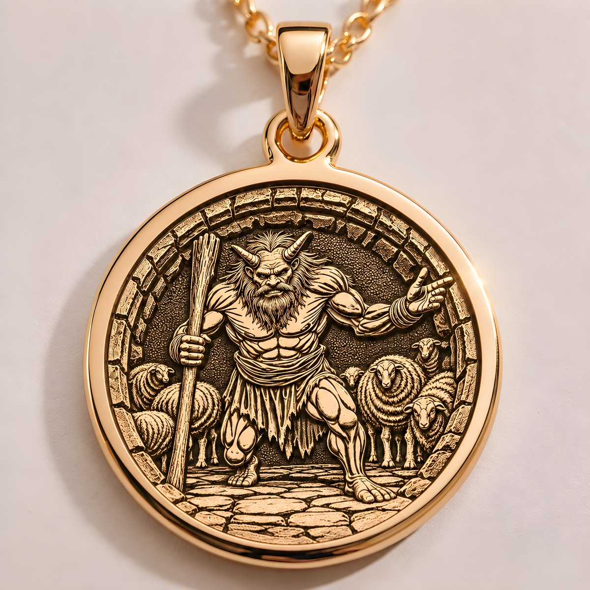 Polyphemus Cyclops Monster Pendant - 14K Gold Plated