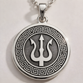 Poseidon Trident Sea God Necklace - 925 Sterling Silver