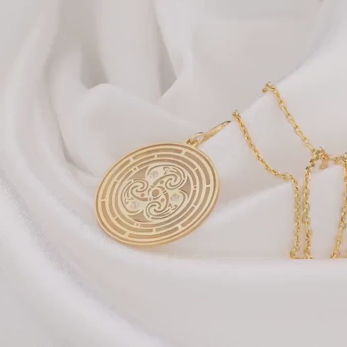 Flower of Life Sacred Geometry Pendant | 14K Solid Gold - Spiritual Protection Mandala Heirloom