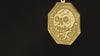 14K Solid Gold Vanitas Memento Mori Necklace, Memento Mori Vivere Gold Medallion,Silver Memento Mori Vivere Rose Gold Charm Locked Pendant