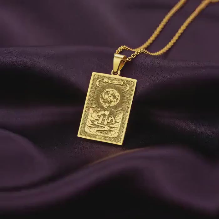 Schnauzer Tarot Dog Memorial Pendant | 14K Solid Gold - Pet Memorial Animal Lover