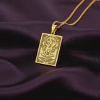 Shar Pei Guardian Dog Medallion Pendant | 14K Solid Gold - Spirit Animal Totem