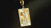 14K Solid Gold The Hermit Tarot Card Necklace, Personalized Tarot Charm Pendant, Tarot Charm Gift for her, Silver The Hermit Card Pendant