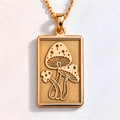 Mushroom Necklace: 14K Gold with mushroom necklace psychedelic gift amulet talisman - View 153