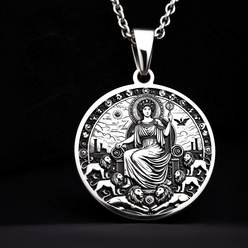 925 Sterling Silver Rhea Necklace with a Greek mythology theme, representing motherhood and fertility. A timeless piece for everyday elegance or special occasions. - View 8