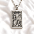 Rook Chess Castle Tower Pendant - 925 Sterling Silver