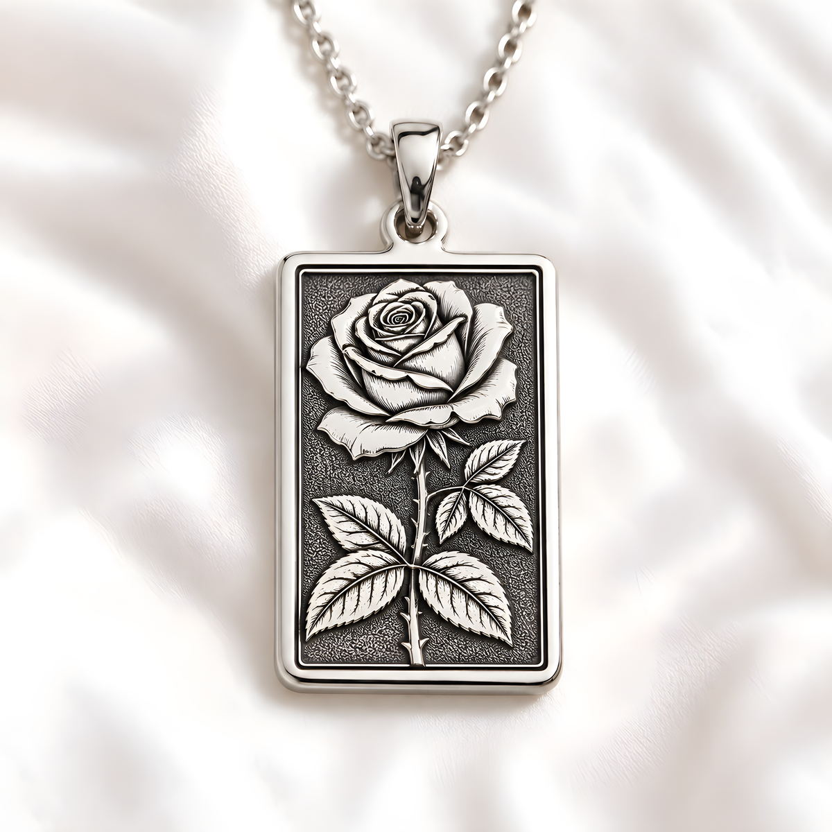 Rose Tarot Love Pendant - 925 Sterling Silver