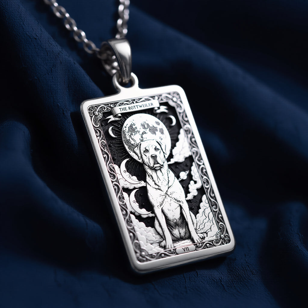 Rottweiler Pendant Necklace - Guardian Spirit Animal Charm - 925 Sterling Silver