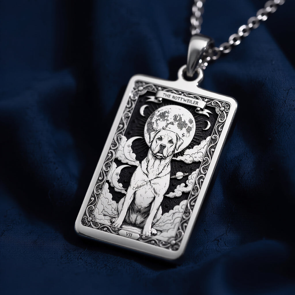 Rottweiler Pendant Necklace - Guardian Spirit Animal Charm - 925 Sterling Silver