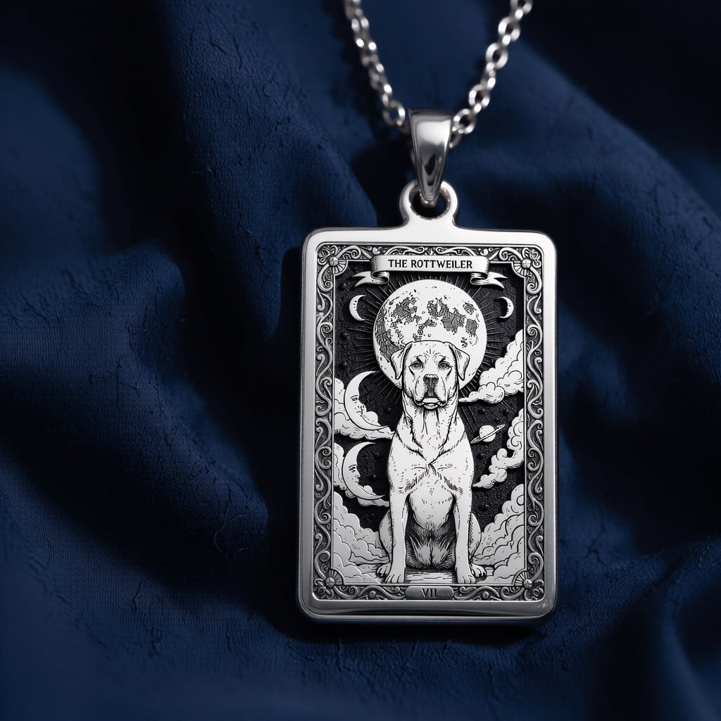 Rottweiler Pendant Necklace - Guardian Spirit Animal Charm - 925 Sterling Silver