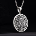 Sacred Mandala Evil Eye Necklace - 925 Sterling Silver