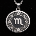 Scorpio Zodiac Astrological Sign Medallion - 925 Sterling Silver