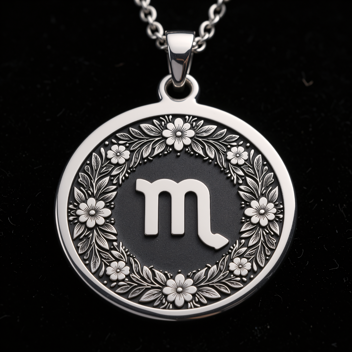 Scorpio Zodiac Astrological Sign Medallion - 925 Sterling Silver
