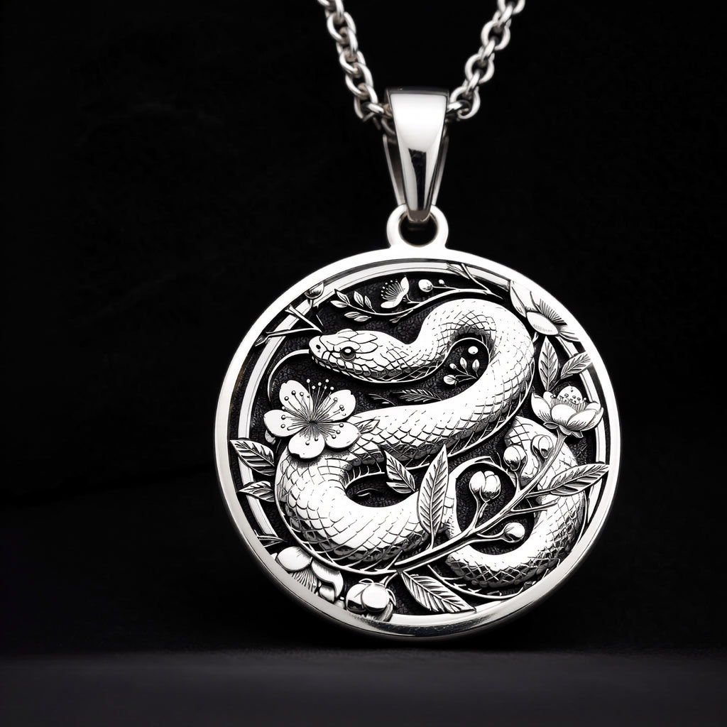 Serpent Totem Snake Pendant - 925 Sterling Silver