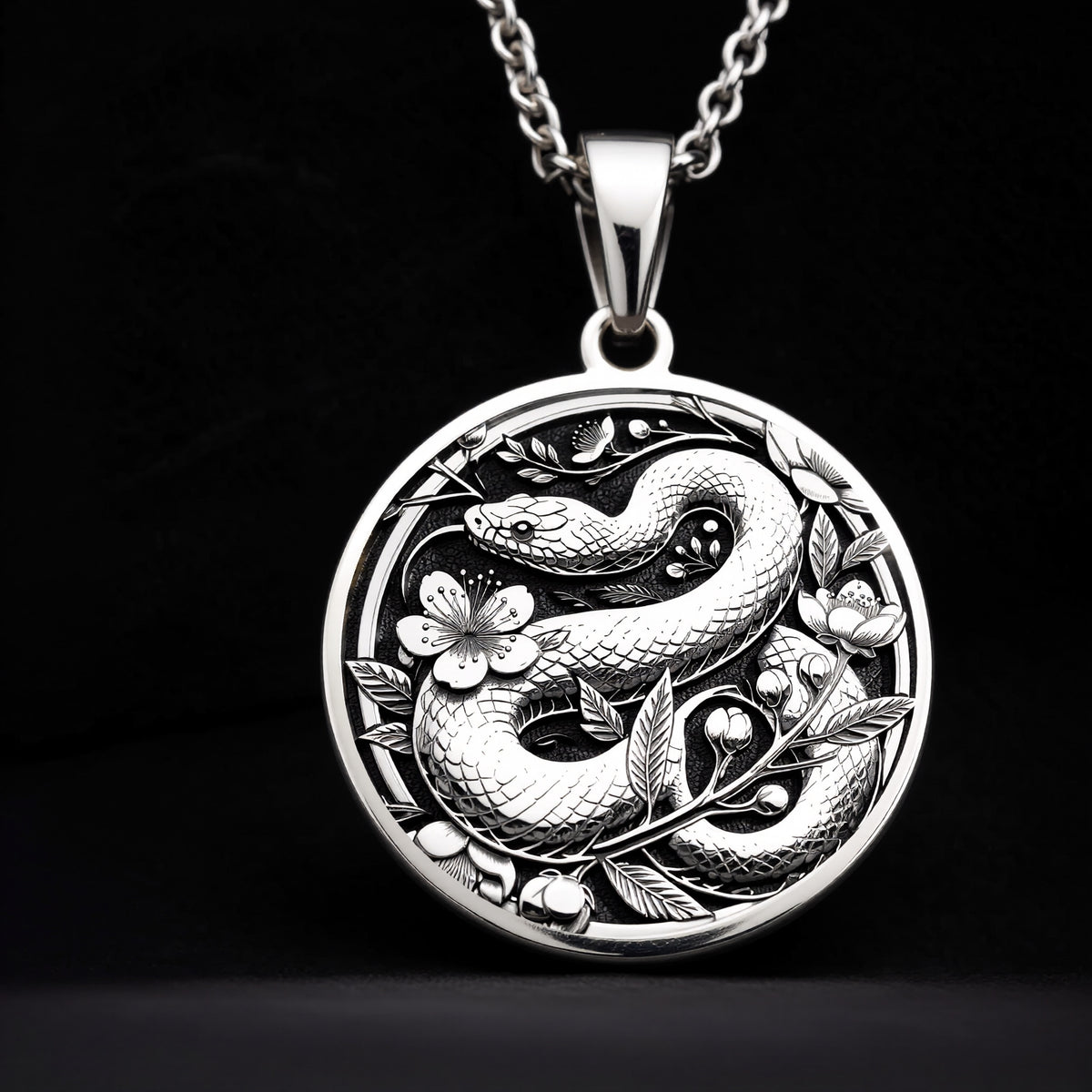 Serpent Totem Snake Pendant - 925 Sterling Silver