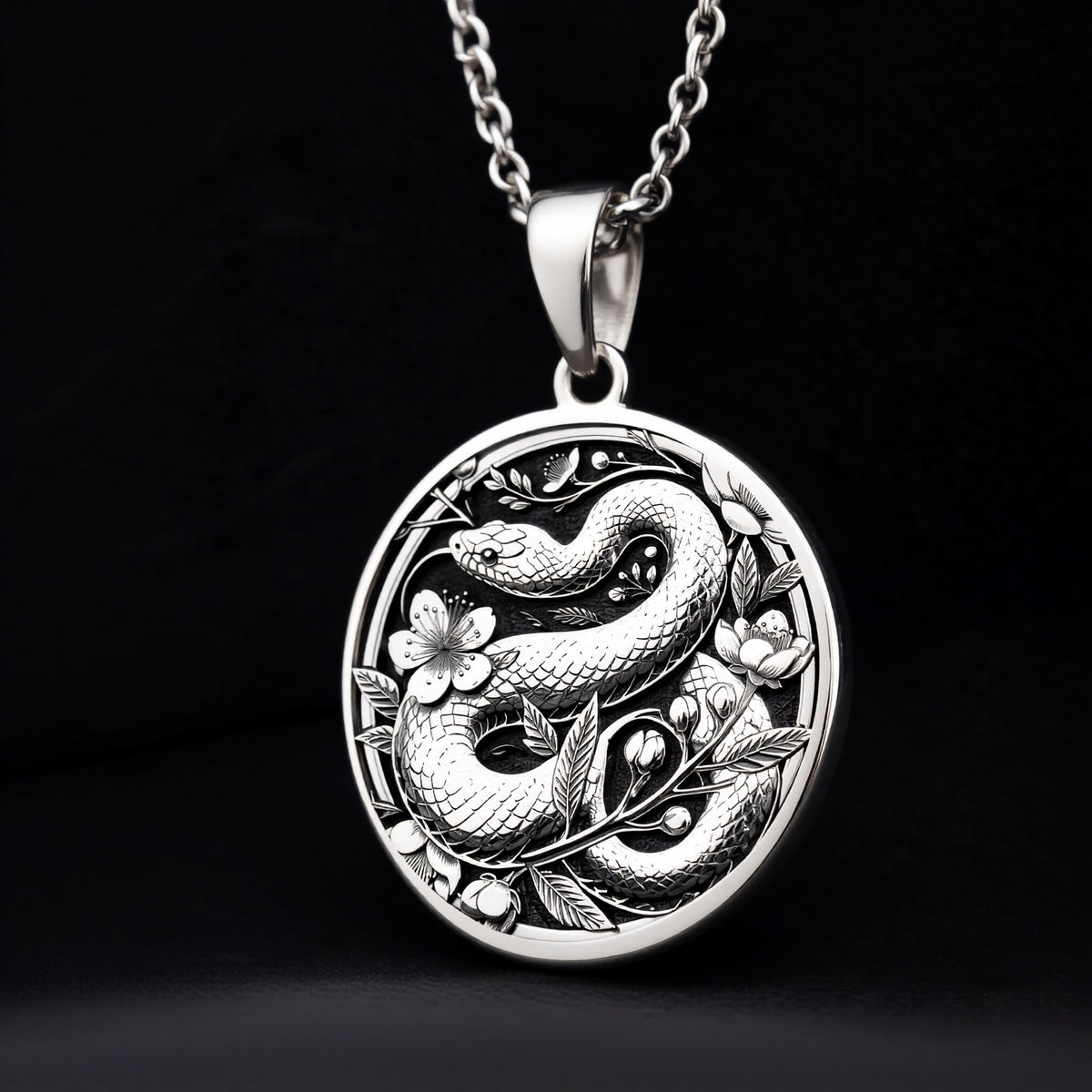 Serpent Totem Snake Pendant - 925 Sterling Silver