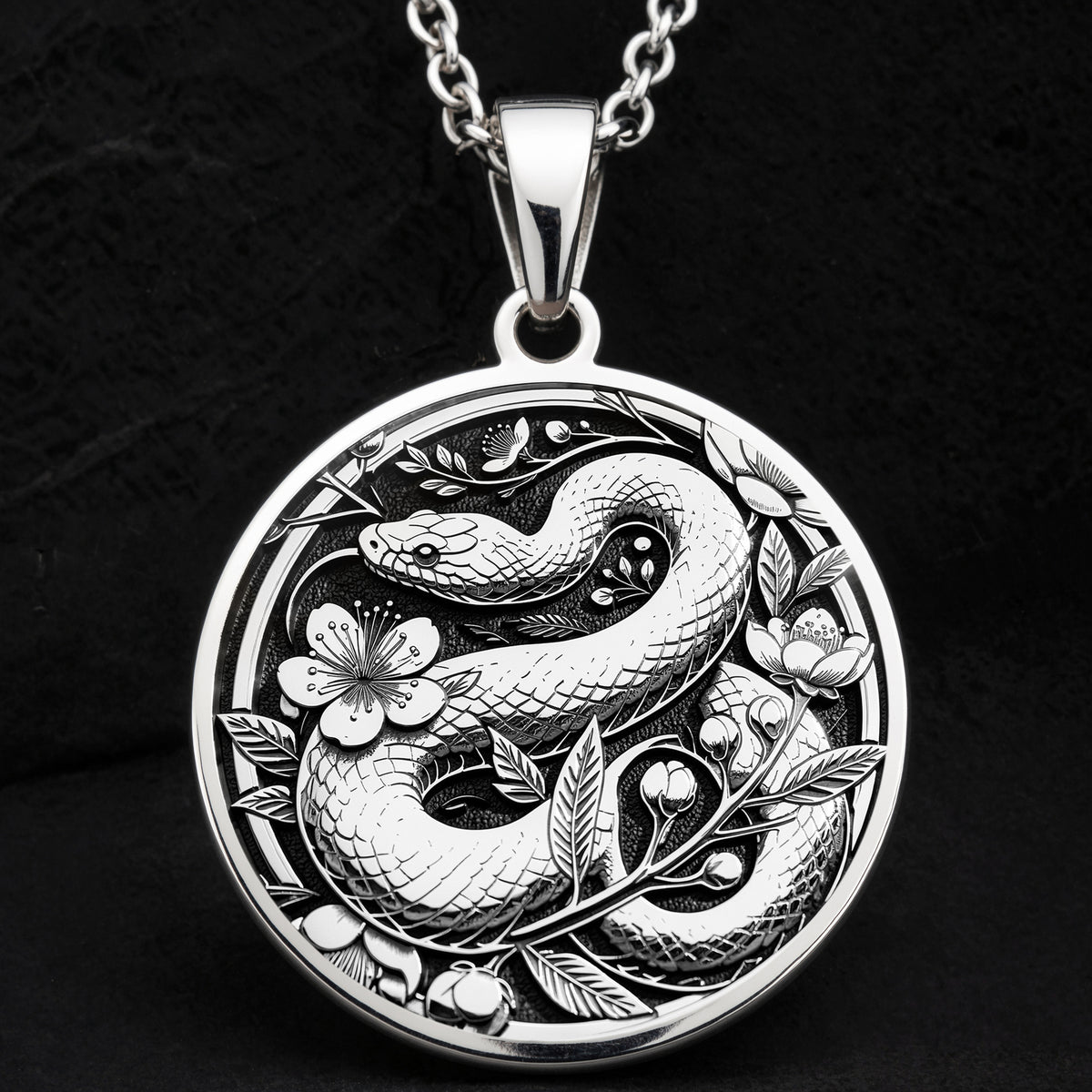 Serpent Totem Snake Pendant - 925 Sterling Silver