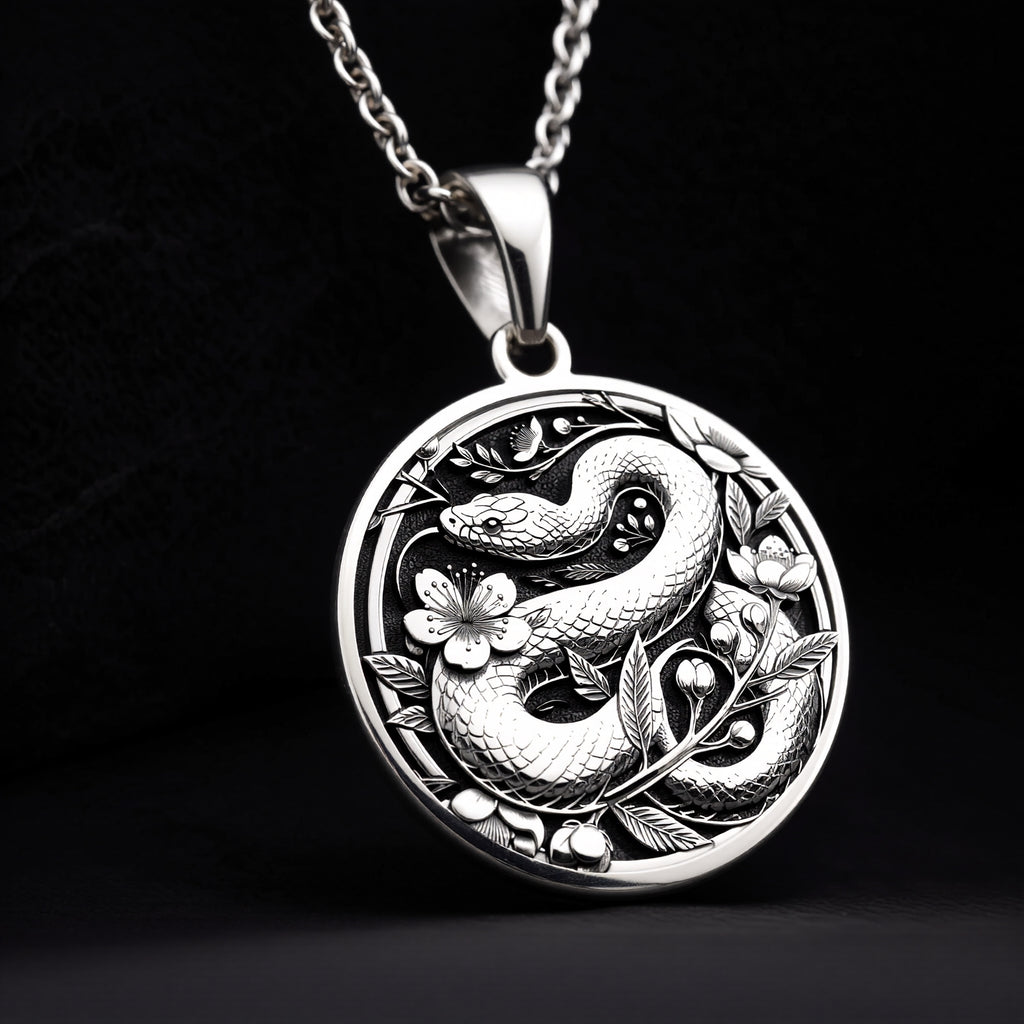 Serpent Totem Snake Pendant - 925 Sterling Silver