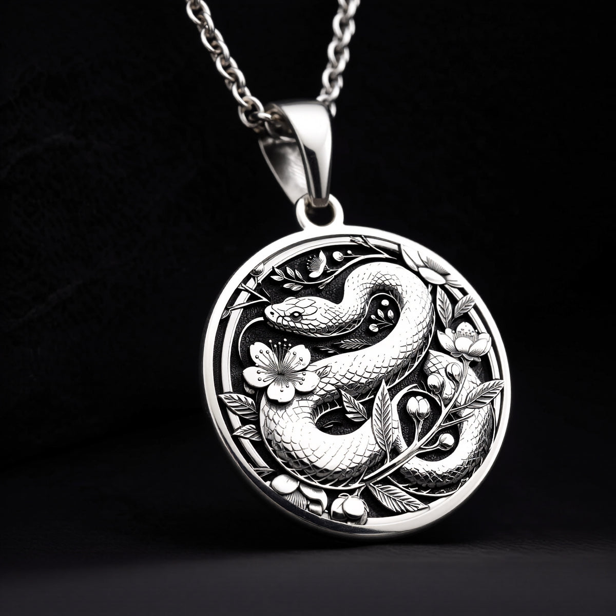 Serpent Totem Snake Pendant - 925 Sterling Silver