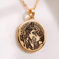 Shiva Parvati Necklace: 14K Gold with mahadev trishul amulet talisman spiritual amulet - View 158