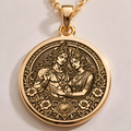 Shiva Parvati Necklace: 14K Gold with mahadev trishul amulet talisman spiritual amulet - View 153