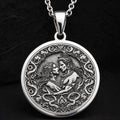 Shiva Vishnu Narayana Chakra Amulet Necklace — Solid 925 Sterling Silver finish view
