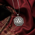 Shiva Yantra Spiritual Protection Necklace - 925 Sterling Silver