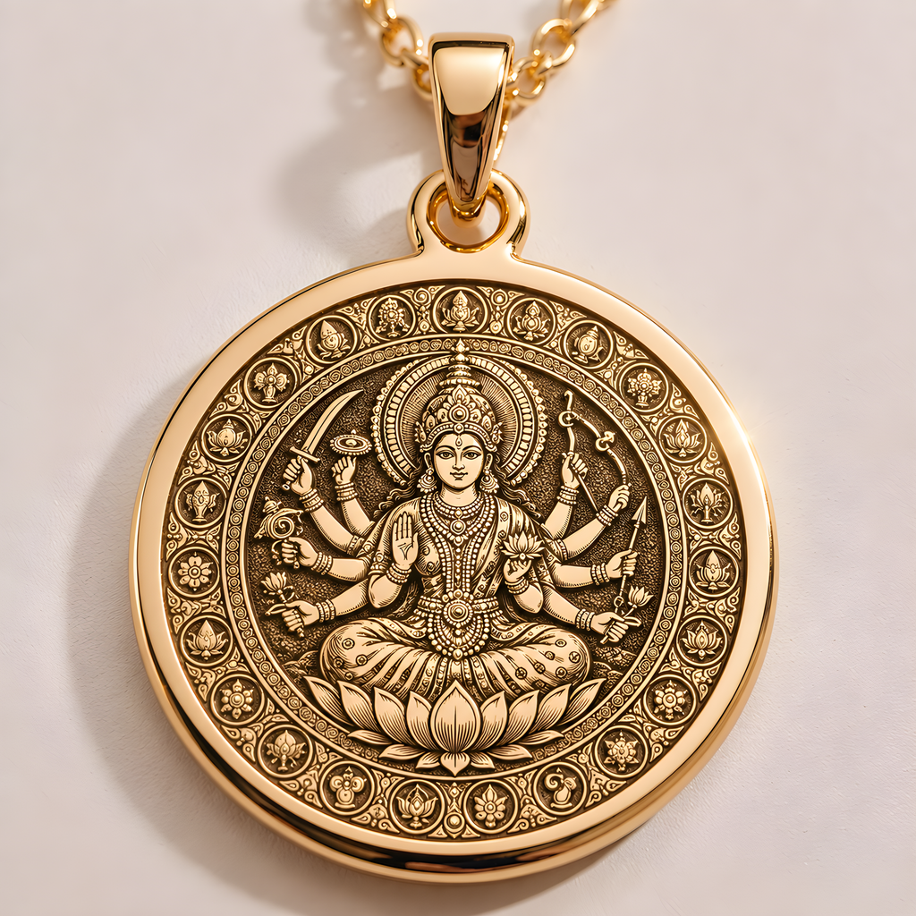 Lalita Sakhi Necklace: 14K Gold with goddess jewelry shri lalita talisman amulet - View 48