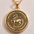 Sleipnir Pendant: 14K Gold with sleipnir necklace real gold sleipnir wayfinder runic - View 48