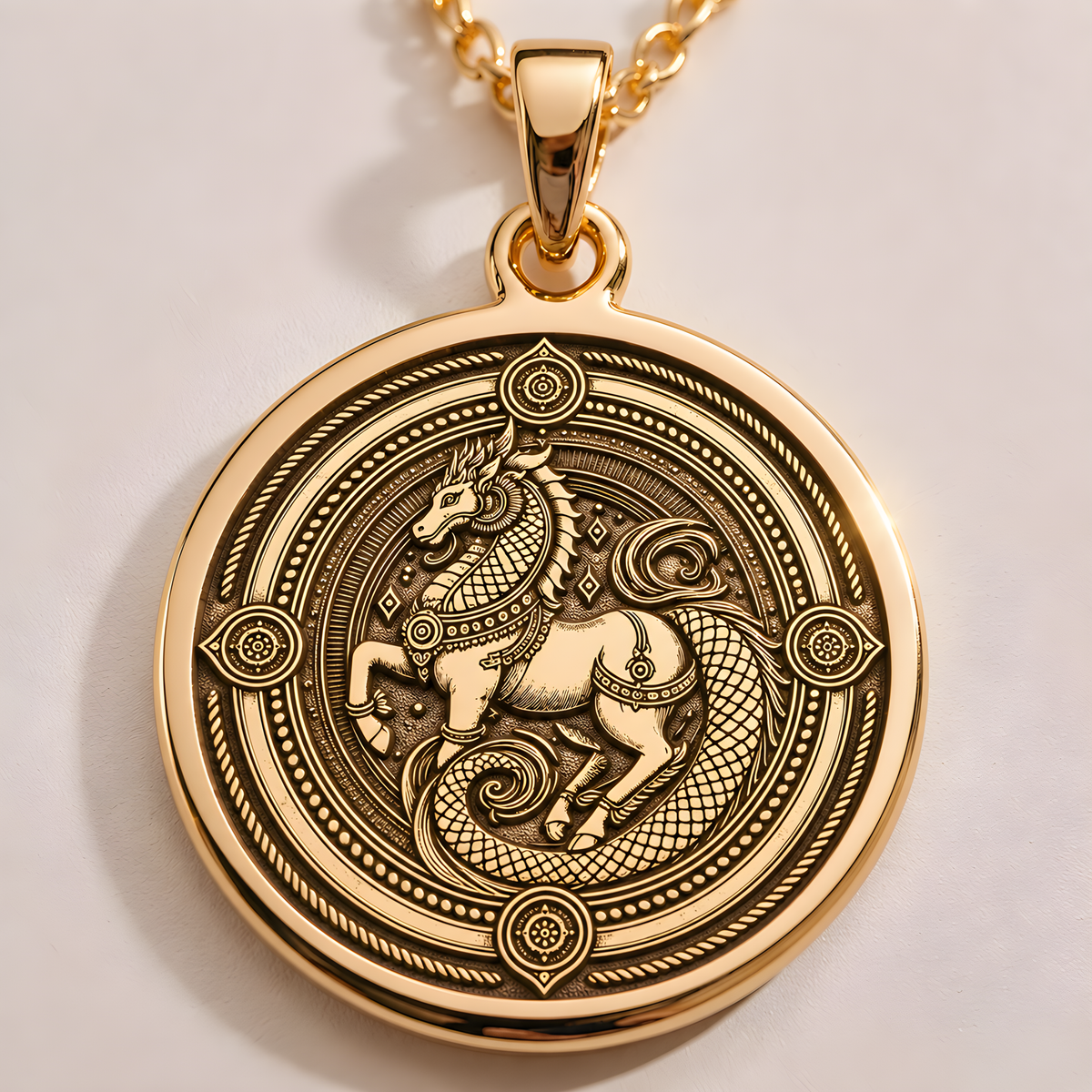 Sleipnir Pendant: 14K Gold with sleipnir necklace real gold sleipnir wayfinder runic - View 48