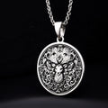 Stag Pendant Necklace - Forest Lord Deer Spirit Animal - 925 Sterling Silver