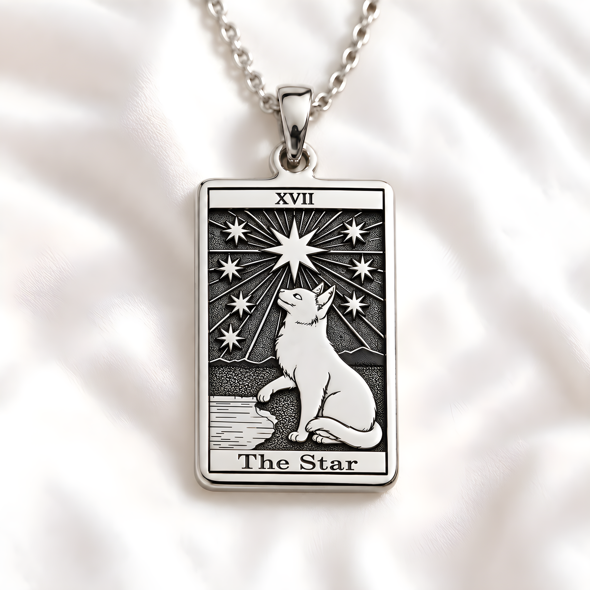 Star Tarot Card Necklace - 925 Sterling Silver
