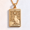 14K Gold Star Tarot Card Necklace: 14K Gold with tarot card rider waite occult arcana - View 48
