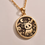 Starry Night Cat Pendant | Silver & Plated Options - Celestial Spirit Animal - Görsel 2, Animal Jewelry
