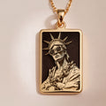14K Gold Statue of Liberty Necklace: NYC Urban Art Pendant - View 5