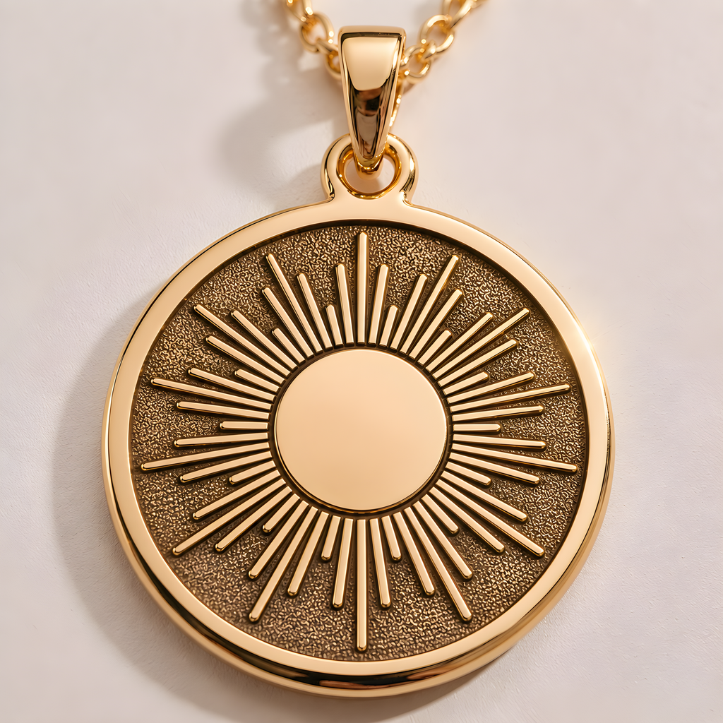 Sun Necklace: 14K Gold with sun charm necklace personalized solar talisman amulet - View 48