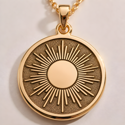 Sun Necklace: 14K Gold with sun charm necklace personalized solar talisman amulet - View 48