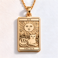The Sun Tarot Necklace: 14K Gold with sun card rider waite occult arcana talisman - View 102