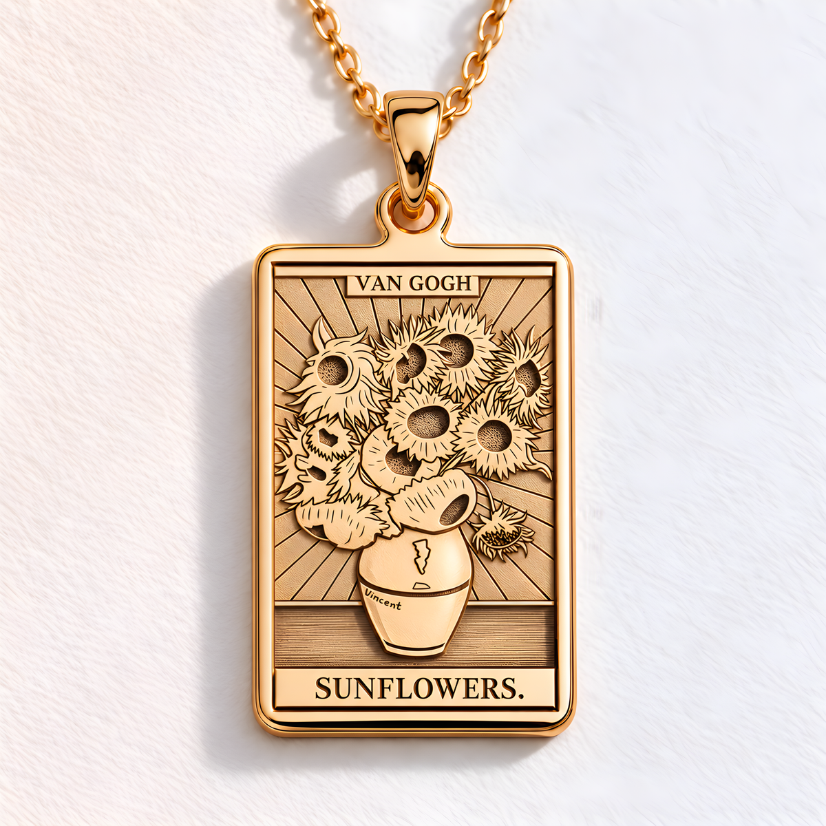 Sunflower Charm Necklace - 14K Gold Plated
