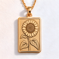 Sunflower Tarot Necklace: 14K Gold, Positivity Charm, Summer Flower Jewelry - View 2