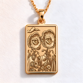 Surreal Flower Eyes Necklace: 14K Gold Alice in Wonderland Art - View 2