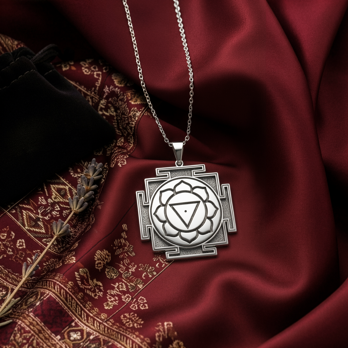 Tara Yantra Sacred Geometry Pendant - 925 Sterling Silver
