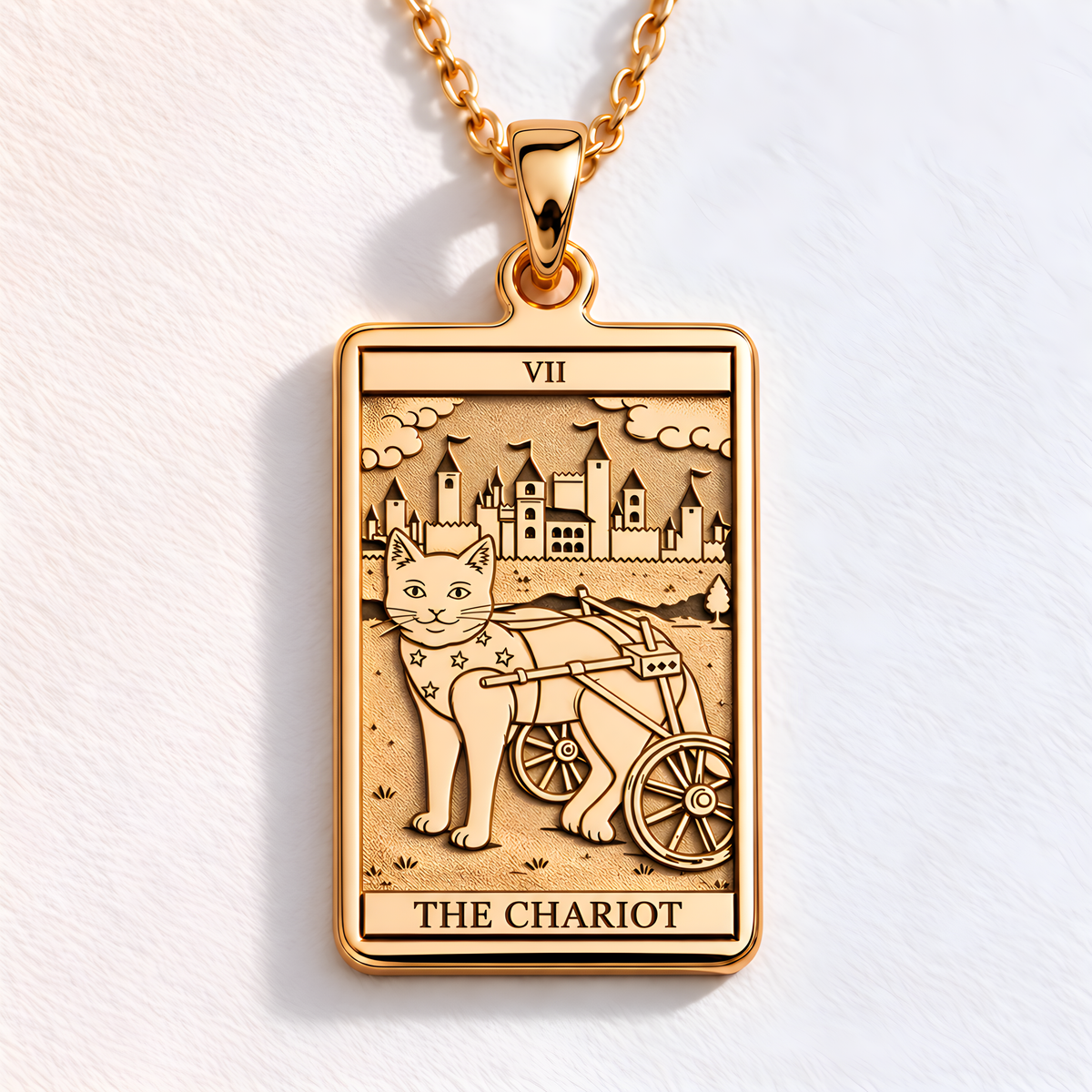 Tarot Cat Charity Necklace - 14K Gold Plated