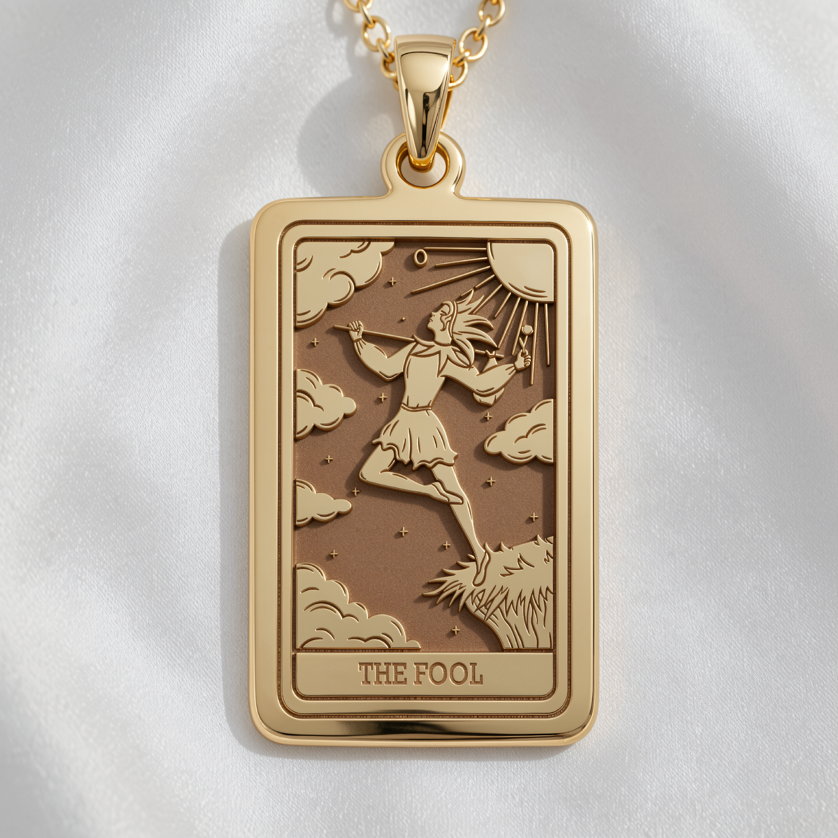 The Fool Tarot Pendant - 14K Gold Plated