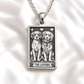 The Lovers Puppy Card Necklace - 925 Sterling Silver