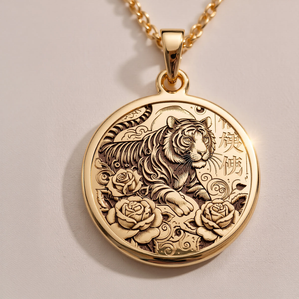 Tiger Zodiac Animal Pendant | 14K Gold & Silver Options - Astrological Sign Lunar Year Gift - Image 1