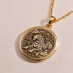 Tiger Zodiac Animal Coin Charm | Silver & Plated Options - Astrological Sign Lunar Year Gift - Görsel 3, animal lover pendant