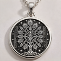 Tree of Life Assyrian Sacred Tree Pendant - 925 Sterling Silver