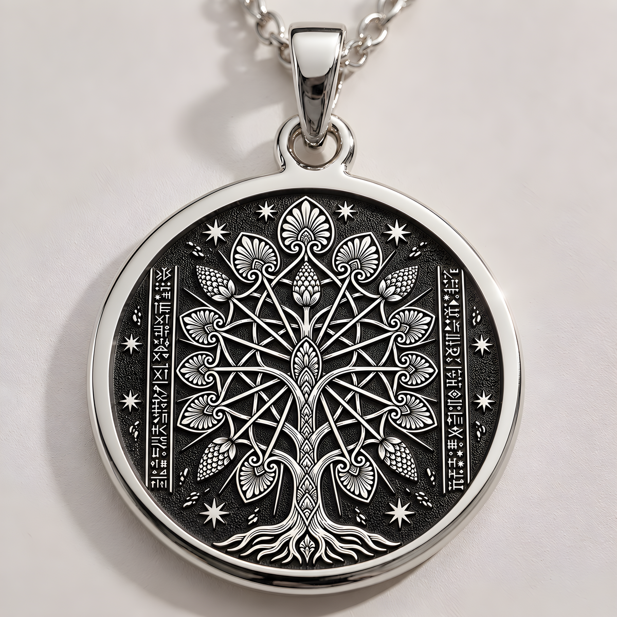 Tree of Life Assyrian Sacred Tree Pendant - 925 Sterling Silver