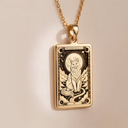 A polished 14K solid gold Turkish Angora medallion. This fine pet jewelry represents the breed's elegant nature, making it a perfect cat lover gift.